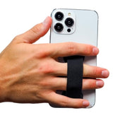 Pro Premium Phone Grip Elastic Phone Strap Magnetic Phone Mount And Kickstand For Smartphone And Tablet Black
