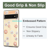 Soft TPU Shock Absorption Slim Embossed Pattern Protective Back Cover for Pixel 6 Pro