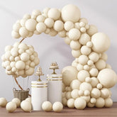 Ivory White Balloon Garland Kit: 129pcs Latex Balloons for Party Decor