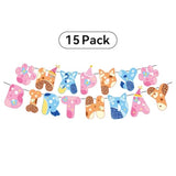 Blue Dog Birthday Decoration Set, Cartoon Animal Happy Birthday Banner & Party Supplies