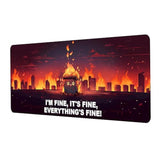 Dumpster Fire Funny Mouse Pad, I'M Fine, It'S Fine Desk Mat, Xl Anime Gaming Keyboard Mat, Non-Slip Rubber Base, Big Extended Desk Protector For Home Office, 31.5×11.8 Inch (Dumpster Fire)
