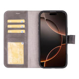 For Iphone 16 Pro Max Case For Women&Men Magsafe Compatible, Premium Leather Wallet, Detachable Magnetic Flip Cover, Card Holder, Rfid, Kickstand, Drop/Impact Protection 6.9", Gray