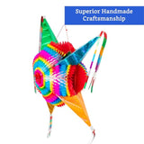 Mexican Piñata (Large 32 Inches) - Authentic Handmade Foldable Large Pinata For Birthday Party - Piñatas Para Cumpleaños - Fiesta Piniata - Mexican Star Pinata - Cinco De Mayo Pinatas