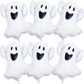 6Pcs 28" Halloween Ghost Foil Balloons - Large Spooky Party Decorations for Indoor/Outdoor