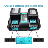 18V Dc18Rd Dual Charger Compatible With Chargers Dc18Rc Dc18Rf Dc18Sf Suitable For Makita Bl1860 Bl1850 Bl1840 Bl1830 Bl1815