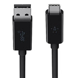 Belkin 3.1 USB A To USB C Cable Compatible W/ Thunderbolt 3 - USB C Cable For Macbook Pro, Galaxy & More - Data Transfer Up To 10gbps - For USB C, Thunderbolt 3 Devices & Ultra Hd - 3.3ft/1m - Black