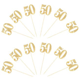 12Pcs Gold 50Th Birthday Centerpiece Sticks Glitter Number 50 Table Centerpieces Flower Toppers, 50Th Centerpiece For Wedding Anniversary Party Decorations Supplies