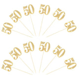 12Pcs Gold 50Th Birthday Centerpiece Sticks Glitter Number 50 Table Centerpieces Flower Toppers, 50Th Centerpiece For Wedding Anniversary Party Decorations Supplies