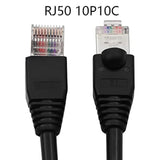 Rj50 10P10C Cat 5E 26Awg Cable Male To Male Modular Crystal Plug With Shieldin