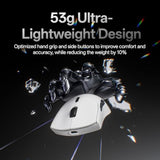 Rapoo VT7 Wireless Gaming Mouse, True 8K Wireless Polling Rate, 53g Lightweight, Up to 500 Hr Battery, Nordic nRF54L15 MCU, 100-Million Mechanical Switch, 10 Programmable Buttons, White