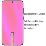 2 Pack Anti-Blue Privacy Screen Protector For Samsung Galaxy S24 / S25 Anti-Spy Tempered Glass Film Gradient Colorful Support Finger Unlock 6.2 Inch