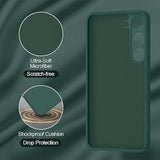 Samsung Galaxy S23 5G Phone Case, Dark Green, Stylish Liquid Silicone Slim Full-Body Protective Cover Compatible with Samsung Galaxy S23 6.1 Inch Phone Case
