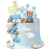 37 Pc Brown Bear Cake Decorations: "We Can Bearly Wait" Topper for Baby Shower