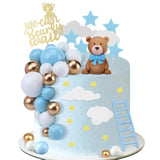 37 Pc Brown Bear Cake Decorations: "We Can Bearly Wait" Topper for Baby Shower