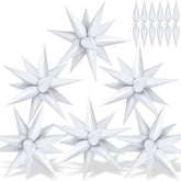 72 Pcs White Star Balloons – 26 Inch Large Metallic Spike Cone Foil Balloons, Explosion Star Design for Birthday, Wedding, Graduation, and Anniversary Party Decorations