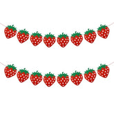 2 Pack Strawberry Garland Felt Fruit Banner For Berry Strawberry First Birthday Party Decorations