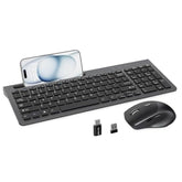 Wireless Keyboard And Mouse, Ergonomic Keyboard Mouse With Phone Holder, 2.4Ghz Cordless Keyboard Mouse For Mac, Windows, Pc, Laptop ?Black?