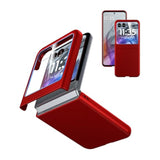 Case For Motorola Razr 2024/2025 - With Built-In Cover Screen Protector, Thin Hard Matte Polycarbonate Cover Phone Case For Moto Razr 2024/2025 - Red+Glass