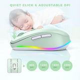 Wireless Mouse Jiggler Led Wireless Mice With Buildin Mouse Mover, Rechargeable Moving Mouse For Laptop With Undetectable Random Movement Keeps Computers Awakelight Green