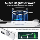 Magnetic Ultra Thin Frosted Designed for Samsung Galaxy S24 Ultra Frameless Case 6.8" Slim Minimalist Lightweight Matte Hard Compatible with MagSafe Cover Protective Borderless Case-Silvery