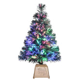 Pre-Lit Mini Christmas Tree, Tabletop Artificial Fiber Optic Christmas Trees With Gold Base -24 Inch …