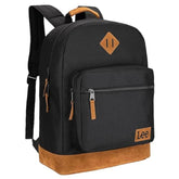 Lee Authentic Jeans Company Study Backpack for Class, Padded Laptop Sleeve Fits 15.6 Inch Notebook (Black)