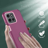 Motorola Moto G 2025/Moto G Play 5G 2025 Case, Wine Red and Pink Color Options, 3-Layer Heavy Duty Full-Body Protector, Flexible TPU and Hard PC Frame Material