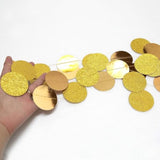 Gold Party Decorations Glitter Dot Garland Circle Streamers For Birthdays Baby Showers Bridal Showers Christmas New Year’S Eve Valentine’S Day Anniversaries Graduation Holiday Decor
