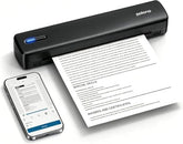 Portable Printer, D810 Inkless Bluetooth Thermal Printer Wireless For Travel, Compatible With Ios, Android, Laptop, Supports 8.5"X11" Us Letter For Office, Car, Home, Black