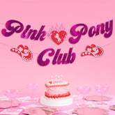 Pink Pony Club Banner - Pink Foil | 5 Ft. | Bachelorette Decorations, Birthday Party Sign, Concert Bday Background, Cowgirl Bach Supplies