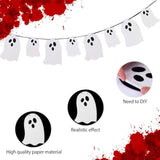2 Pack Halloween Ghost Bunting Banner 16pcs Scary Garland Indoor Outdoor Decor