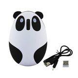 Panda Wireless Mouse, Cute Animal Mini Usb 2.4G Rechargeable Optical Mice Cartoon Computer Mouse With A Usb Receiver For Computer Laptop Pc Office Kids Children Girls Gift (Wireless-White)