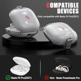 ?With Safety Lock? For Beats Fit Pro Case Cover,Cleaner Kit For Beats Fit Pro,Accessories With Anti-Lost Keychain/Silicone Wrist Strap(Clear)