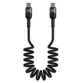 Coiled Usb Type C Cable, Usb C To Usb C Cable (6Ft 60W) Scalable Spring Pd Typ
