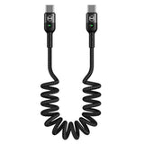 Coiled Usb Type C Cable, Usb C To Usb C Cable (6Ft 60W) Scalable Spring Pd Typ