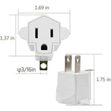 4 Pack Etl Listed Grounding Outlet Adapter, 3-2 Prong Adapter Converter, Portable Fireproof 392? Resistant Heavy Duty Wall Outlet Plug For Household Appliances Industrial