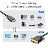 Hdmi To Dvi Adapter Cable 6Ft, 2-Pack Bi-Directional 1080P Dvi-D To Hdmi Cable