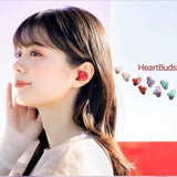 Earbuds, Heart Shaped Stylish Lightweight Noise Canceling Stereo In Ear Bluetooth Earphones, Includes Charging Case And 6 Ear Tips