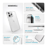 Clear iPhone 15 Pro Max Case - Slim, Drop Protection - Scratch Resistant, Anti-Yellowing, 6.7 Inch Phone Case - GemShell Clear