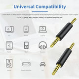 4-Pole 3.5mm Male to Male Audio Jack Adapter, 3.5mm Headphone Jack Converter for Car Stereo, Gaming Headset, TV and PC, Headphone Cable 2 Pack