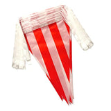 100 Feet Red & White Striped Pennant Banner Flags String 60 Pcs Indoor/Outdoor Triangle Bunting Flags,Party Decorations Supplies For Carnival Circus,Kids Birthday,Festival Celebration