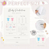 Baby Predictions And Advice Cards, 50 Pcs Baby Shower Game Cards, Advice And Wishes For New Parents, Fun Gender Reveal Games Boy Or Girl (Pattern)