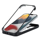 For Iphone 13 & Iphone 14 Case, Compatible With Magsafe, For Iphone 14 Case With Screen Protector, Stand Protective Magnetic Phone Cover-Black