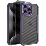 For Iphone 15 Pro Max Case, Compatible With Magsafe, With 2 Privacy Screen Protectors, Full Coverage Camera, 15Ft Drop Protection, Slim & Rugged Magnetic Phone Case, Purple