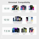 Triple Wireless Charger Pad - 15W Fast Charging Station For Apple Iphone 16/15/14/13/12 Pro/Max/Plus, Airpods, Qi-Certified 3-In-1 Charging Mat For Multiple Devices One-Step Wireless Charging Solution