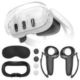 Protective Case For Meta Quest 3, Accessories For Meta Quest 3, Impact And Scratch-Proof Case With 1 Headset Cover, 2 Controller Grip, 4 Joystick Caps And More