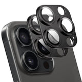 2 Pack Camera Lens Protector For Iphone 16 Pro/16 Pro Max, Alloy Metal Camera Cover With Tempered Glass Screen Protector Accessories,Scratch Resistant,Easy To Install - Black