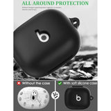 Beats Powerbeats Pro 2 Case with Cleaner Kit, Soft Silicone Case for New Powerbeats Pro 2 Cover Protective Skin with Keychain, Cleaning Pen for Beats Powerbeats Earbuds, Jet Black