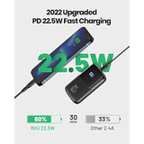 Portable Charger, Smallest 22.5W 10000Mah Power Bank, Usb C In/Output Fast Charging 3-Output Mini Battery Pack Charger With Phone Holder For Iphone 16 15 14 13 12 Samsung S23 Google Ipad Tablet