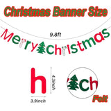 Merry Christmas Banner-Red And Green Merry Christmas Sign Felt Garland For Christma Party Decorations